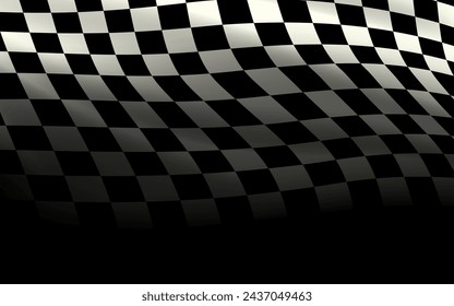 Vector illustration of racing flag on black background