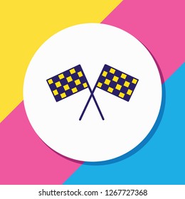 Vector illustration of racing flags icon colored line. Beautiful activities element also can be used as finish icon element.