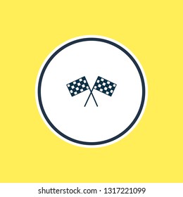 Vector illustration of racing flags icon line. Beautiful entertainment element also can be used as finish icon element.