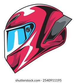 Vector Illustration of Racing Helmet with Detailed Illustration 