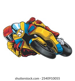 Ilustração vetorial de motocicleta de corrida com ilustração detalhada 