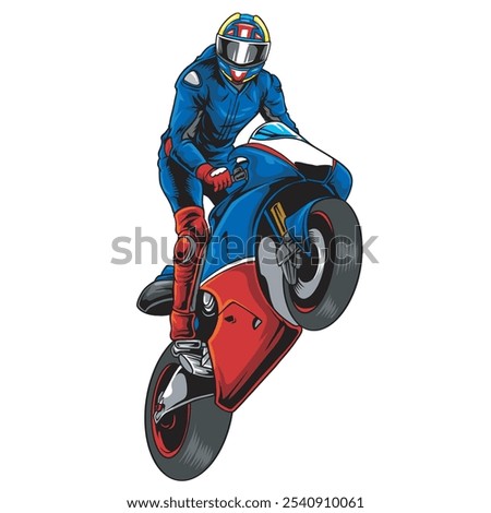 Vector Illustration of Racing Motorcycle with Detailed Illustration 