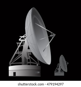 Vector Illustration Of Radar Dish,satellite Dish 