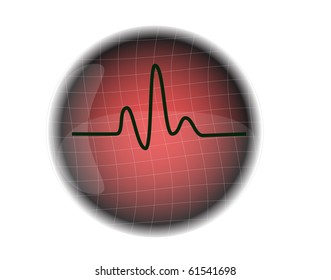 vector illustration radar with heart line