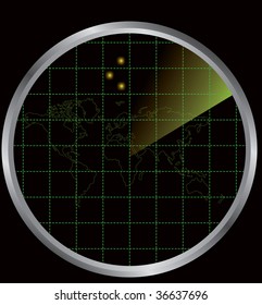 Vector illustration for a radar on a black background
