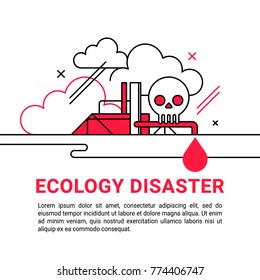Vector illustration of radiation catastrophe. Design for posters, books and website