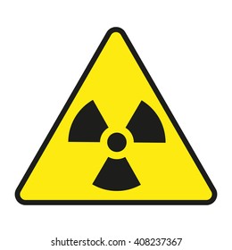 Vector  illustration of radiation warning sign, isolated on white background