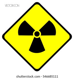 Vector illustration of radiation warning sign, isolated on white background