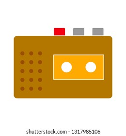 Vector illustration of radio cassette & tape symbol isolated