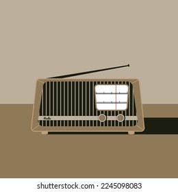 Iluminación vectorial і tracción de la radio en estilo plano. Día de la radio.