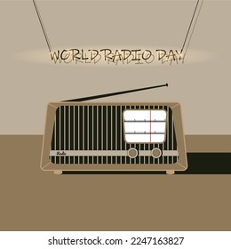 Vektorgrafik des Radios im Flachstil. Radiotag.