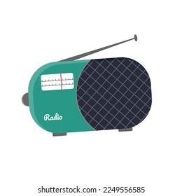 Vector illustration of radio in flat style isolated on white background 
