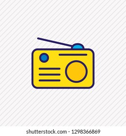 Vector illustration of radio icon colored line. Beautiful activities element also can be used as fm icon element.