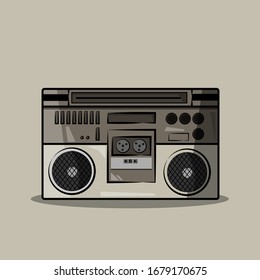 vector illustration of radio, icon, flat design