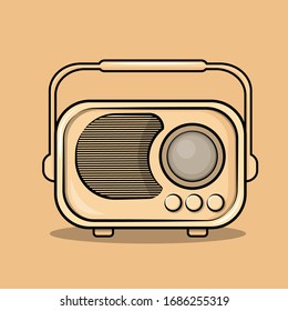 vector illustration of radio, icon, flat design