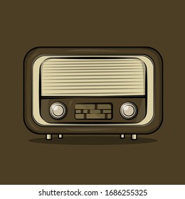 vector illustration of radio, icon, flat design