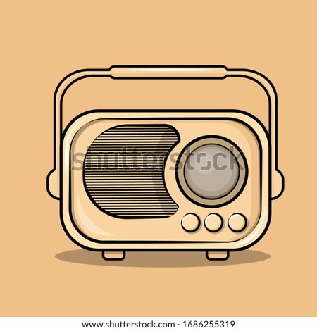 vector illustration of radio, icon, flat design