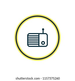 Vector illustration of radio icon line. Beautiful media element also can be used as fm icon element.