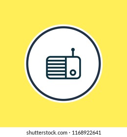 Vector illustration of radio icon line. Beautiful media element also can be used as fm icon element.