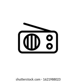 Vector illustration, radio icon.  Line design template