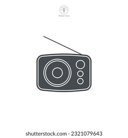 A vector illustration of a radio icon, symbolizing broadcast, communication, or music. Perfect for representing radio stations, news, or audio entertainment