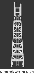 Vector illustration of a radio tower with a ladder.