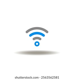 Vector illustration of radio wireless signal. Symbol of wifi internet connection. Icon of modern wi-fi 7 generation.