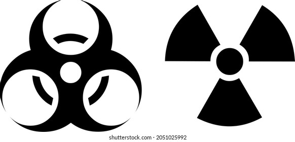 Vector illustration of radioactive and biohazard symbols