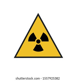 Vector illustration. Radioactive hazard. Triangle sign of radioactivity. Safe sign.