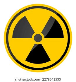 vector illustration of radioactive warning symbol on white background