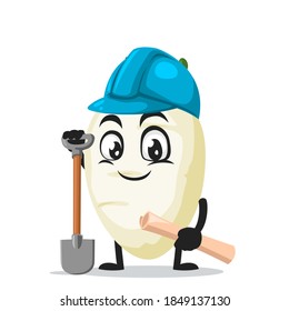 vector illustration of radish mascot or character wearing builder costume