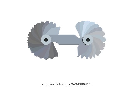 Vector illustration Radius Gauge isolated on a white background, measuring tool, equipment