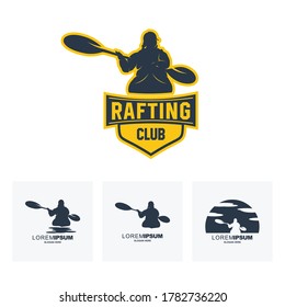 ilustración vectorial del diseño del logo de rafting, silueta de golf