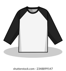 Vector Illustration of Raglan Shirt with White Background
