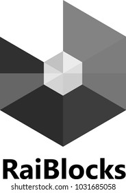 Vector Illustration Of RaiBlocks NANO Cryptocurrency Coin / Virtual Money Icon / Logotype Silhouette In Black and White
