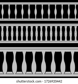 Vector illustration railing architectural graphic drawing set