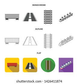 Vector illustration of railroad and train logo. Collection of railroad and way stock vector illustration.