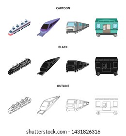 Vector illustration of railroad and train logo. Set of railroad and way stock symbol for web.