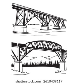 Vector illustration of Railway bridge