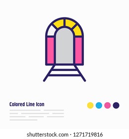 Vector illustration of railway icon colored line. Beautiful infrastructure element also can be used as railroad icon element.