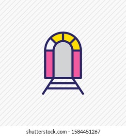 Vector illustration of railway icon colored line. Beautiful public element also can be used as railroad icon element.