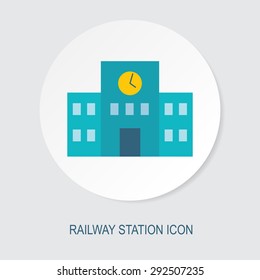 Vector illustration of railway station