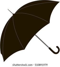 Vector illustration of the rain black umbrella