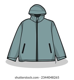 Vector Illustration of Rain Coat Jacket with White Background