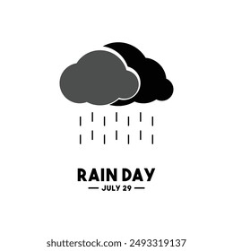Vector Illustration of Rain Day. July 29. Eps 10.