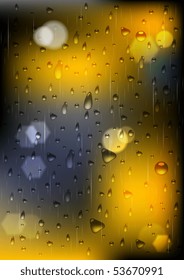 Vector illustration of rain drops on window (eps 10)