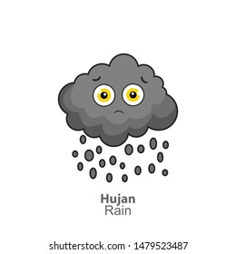 Vector illustration of rain, hand drawn