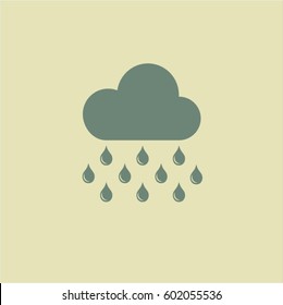 Ilustración vectorial del vector icono de lluvia en verde.
 Vector de stock
