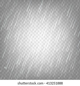Vector Illustration Rain Isolated On A Transparent Background. Eps 10