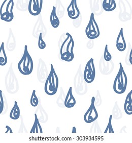 Vector illustration rain. Seamless pattern raindrop.